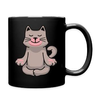 YOGA CHAT - Mug uni - noir - Droite