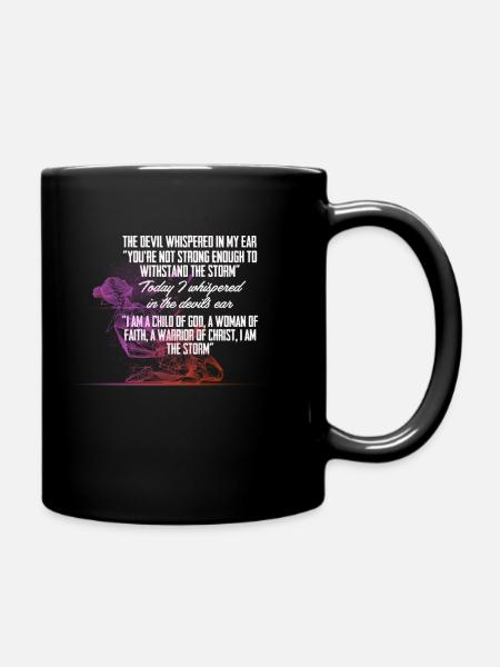 Kind Gottes - Frau des Glaubens - Krieger Christi - Tasse einfarbig - Schwarz