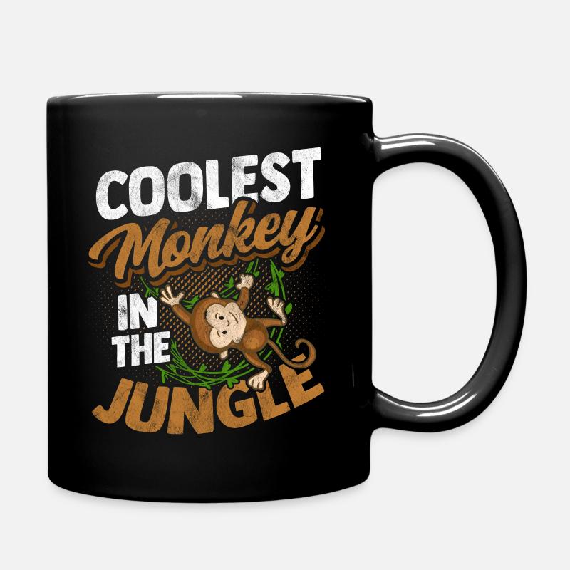 Affe Gorilla Primat Monkey Primat Tier Lackaffe - Tasse einfarbig - Schwarz
