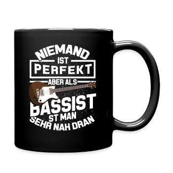 Bassist Gitarrist Basser Kontrabass Geschenk Bass - Tasse einfarbig - Schwarz - Rechts