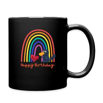 Happy birthday! Baby Platypus, Rainbow Heart - Full Colour Mug - black - Right