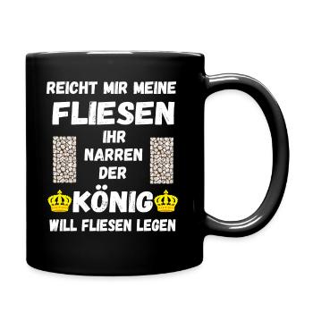 Fliesenleger Fliesen Legen Bodenleger Geschenke - Tasse einfarbig - Schwarz - Rechts
