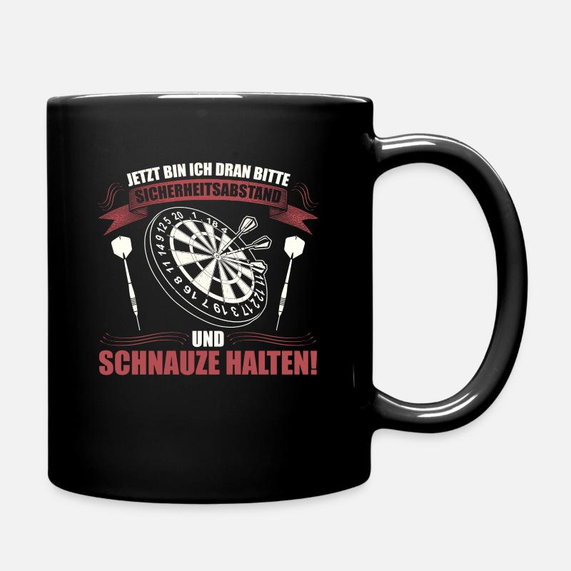 Dart Darten Darts | Dartspieler Geschenk Dartboard - Tasse einfarbig - Schwarz