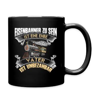Eisenbahn Lok Lokführer Eisenbahner Lokomotive - Tasse einfarbig - Schwarz - Rechts