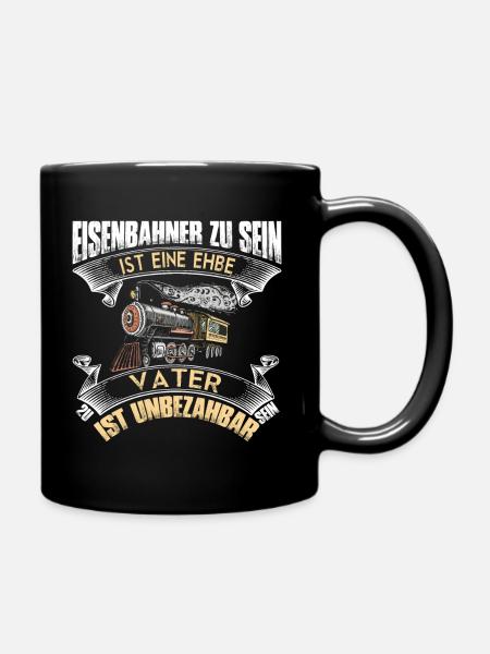 Eisenbahn Lok Lokführer Eisenbahner Lokomotive - Tasse einfarbig - Schwarz