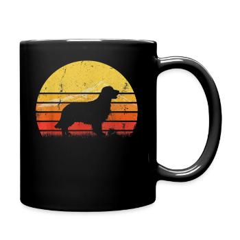 Vintage Retro Golden Retriever Silhouette - Tasse einfarbig - Schwarz - Rechts