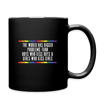 Le monde a de plus gros problèmes que l'homophobie - Mug uni - noir - Droite