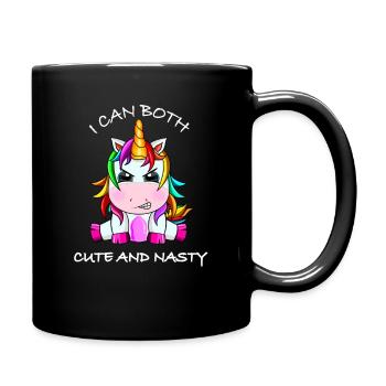 Einhorn Geschenk lustiger Spruch - Tasse einfarbig - Schwarz - Rechts