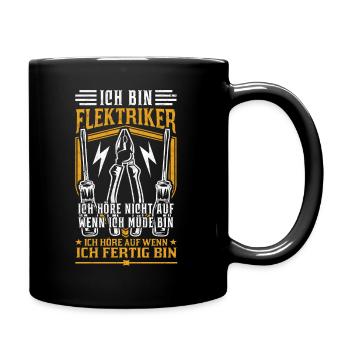 Elektriker Spruch Elektrotechnik Elektroniker - Tasse einfarbig - Schwarz - Rechts