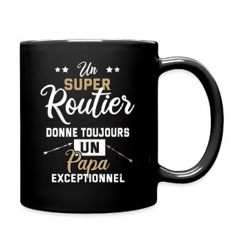 Routier chauffeur poids lourd cadeau humour drôle - Mug uni - noir - Droite