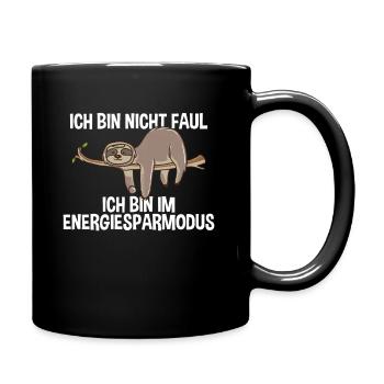 Relextes Faultier im Energiesparmodus - Tasse einfarbig - Schwarz - Rechts