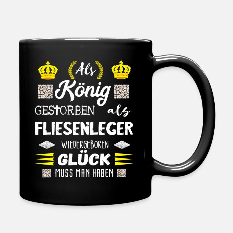Fliesenleger Fliesen Legen Bodenleger Geschenke - Tasse einfarbig - Schwarz