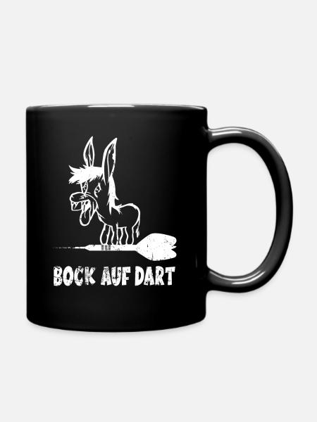 Dartpfeil Bock Auf Dart - Lustiges Darts Geschenk - Tasse einfarbig - Schwarz