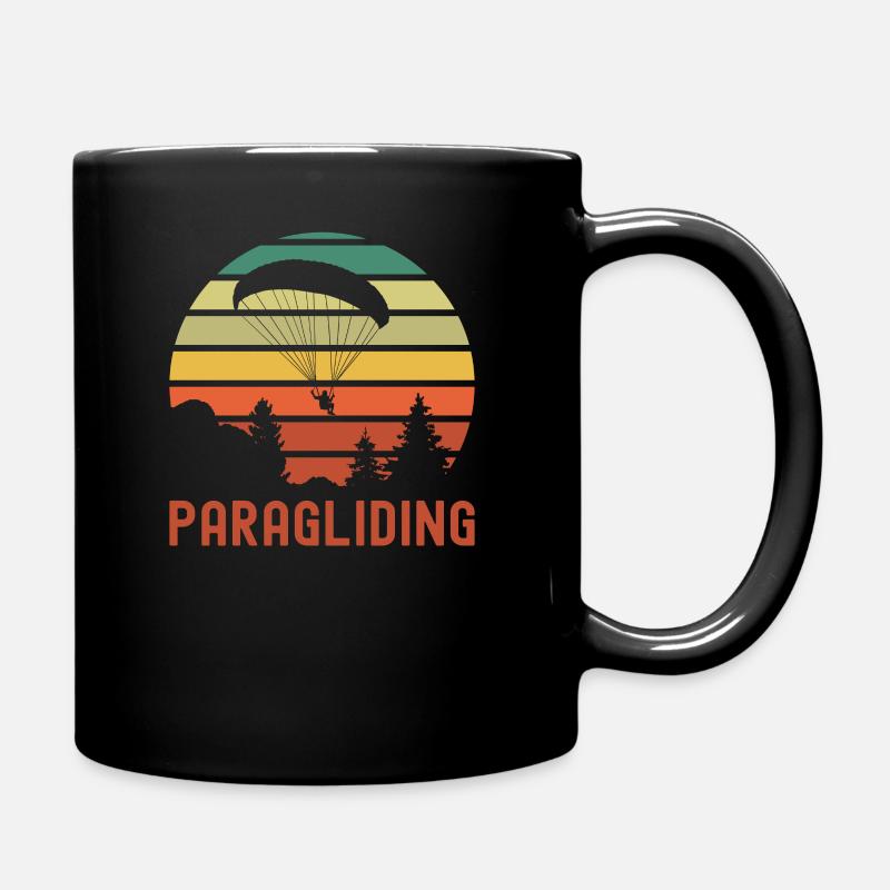 Paragliding Sunset - Paragliding - Gliding - Full Colour Mug - black