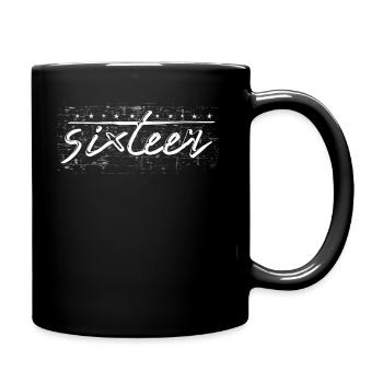 Sixteen 16ème anniversaire cadeau de grunge style - Mug uni - noir - Droite