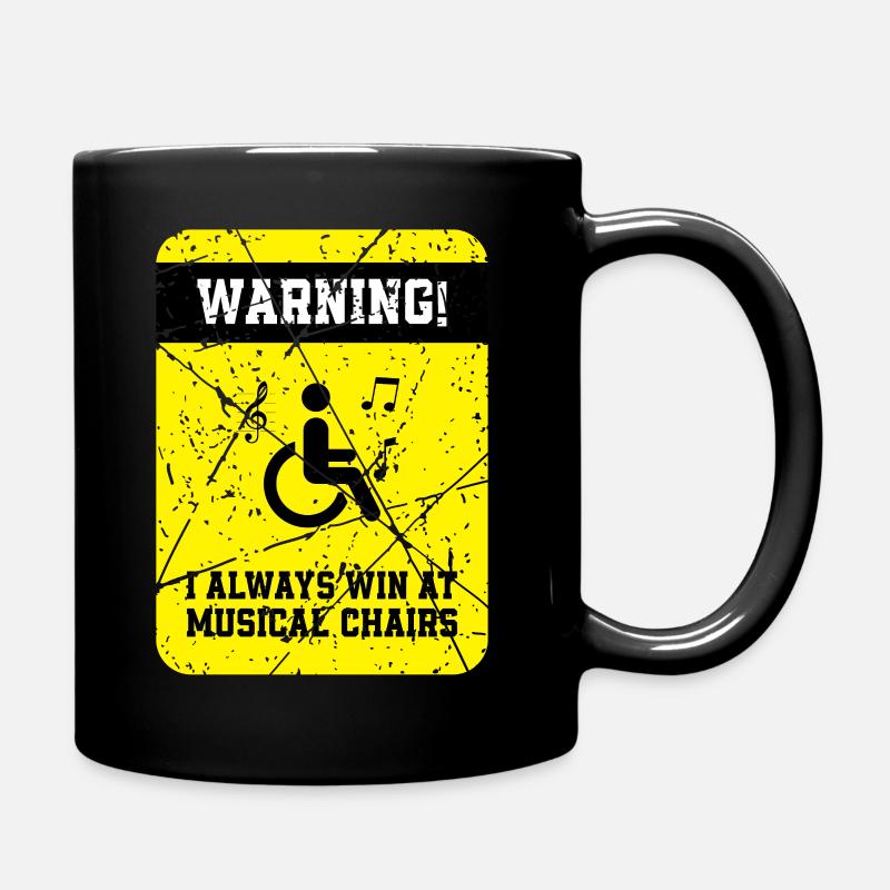Lustiger Rollstuhl Spruch Rollstuhlfahrer - Tasse einfarbig - Schwarz