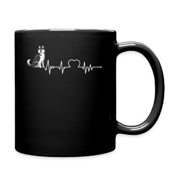 chien husky - Mug uni - noir - Droite