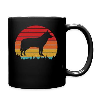 chien husky - Mug uni - noir - Droite