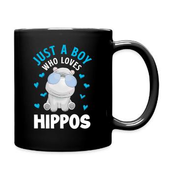 Funny hippo hippo lover gift idea - Full Colour Mug - black - Right