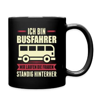 Busfahrer Geschenk Bus Busfahren Linienbus - Tasse einfarbig - Schwarz - Rechts