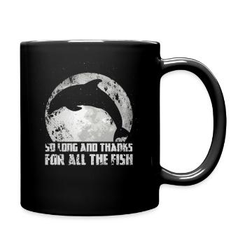 So Long And Thanks For All The Fish Moon Dolphin - Full Colour Mug - black - Right