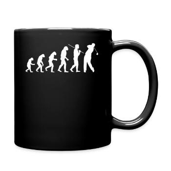 Golf Evolution von Höhlenmensch zu einem Golfer - Tasse einfarbig - Schwarz - Rechts