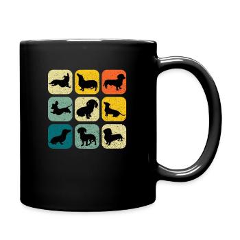 Dackel Dachshund Retro Edition 9 - Tasse einfarbig - Schwarz - Rechts