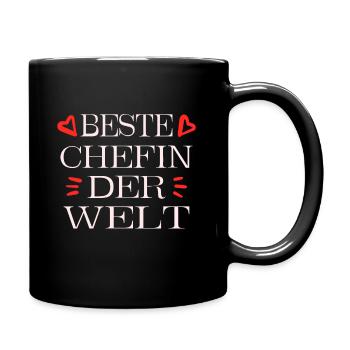 Beste chefin - Tasse einfarbig - Schwarz - Rechts