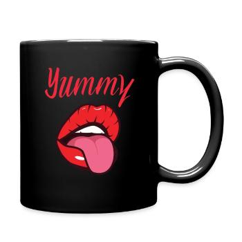 Femme délicieuse qui tire la langue rouge - Mug uni - noir - Droite