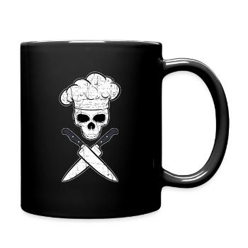 hobby Cuisinier chef tête de mort tatouage barbecue - Mug uni - noir - Droite