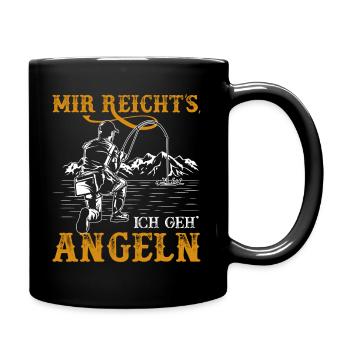 Mir reichts ich geh' angeln Angler Geschenkidee - Tasse einfarbig - Schwarz - Rechts
