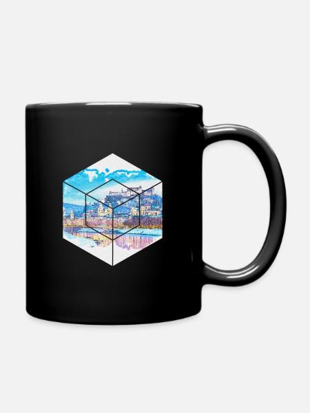 Salzburg bekannt für seine Mozartkugeln Design - Tasse einfarbig - Schwarz