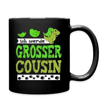 Ich bin bald grosser Cousin / werde großer Cousin - Tasse einfarbig - Schwarz - Rechts