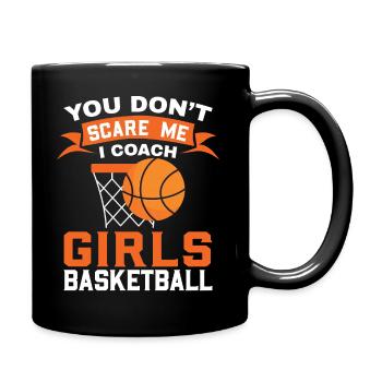 Lustiger Mädchen-Basketball-Trainer - Tasse einfarbig - Schwarz - Rechts