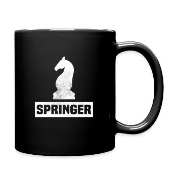 Springer Schachfigur - Tasse einfarbig - Schwarz - Rechts