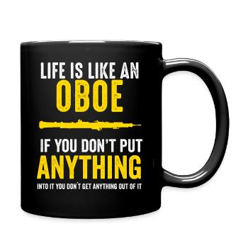 Oboe music oboe player musician orchestra - Full Colour Mug - black - Right