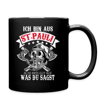 St.Pauli Lustiger Spruch Hamburg Sankt Paulianer - Tasse einfarbig - Schwarz - Rechts