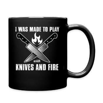 Kochen Koch Küche Chefkoch Köchin Essen Geschenk - Tasse einfarbig - Schwarz - Rechts