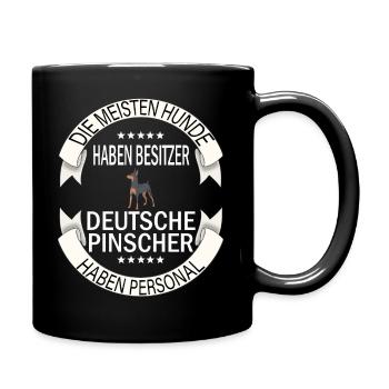Deutsche Pinscher Hunde Pinschers - Tasse einfarbig - Schwarz - Rechts
