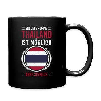 Thailand Urlaub Reise Geschenk - Tasse einfarbig - Schwarz - Rechts