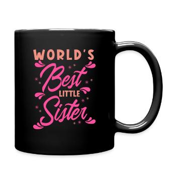 Weltbeste Schwester - Tasse einfarbig - Schwarz - Rechts