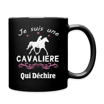 T-shirt cadeau cavalière - équitation qui déchire - Mug uni - noir - Droite