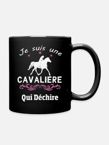 T-shirt cadeau cavalière - équitation qui déchire - Mug uni - noir