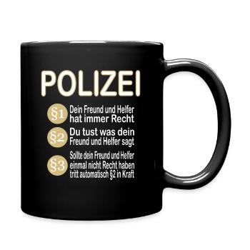 Polizei Kinder Arbeit Ordnungsamt Geschenk - Tasse einfarbig - Schwarz - Rechts