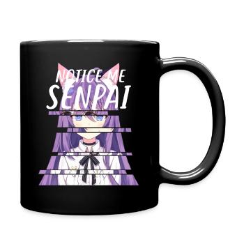 Notice Me Senpai - Japanese Anime - Full Colour Mug - black - Right