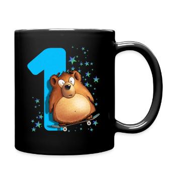 Kinder Bär 1. Geburtstag 1 Jahr Eins - Tasse einfarbig - Schwarz - Rechts