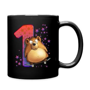1. Anniversaire 2 ans Ours - Mug uni - noir - Droite