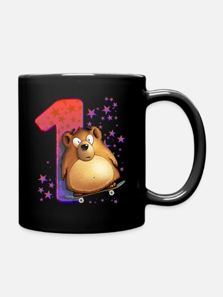 1. Geburtstag Zweites Lebensjahr Bär - Tasse einfarbig - Schwarz