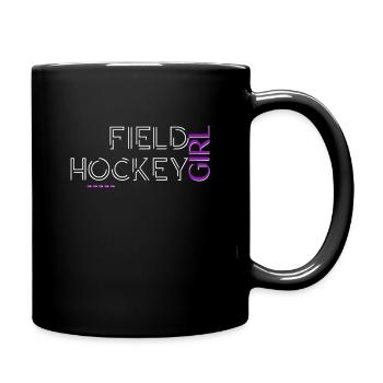 Feldhockey Spielerin Text Design - Tasse einfarbig - Schwarz - Rechts