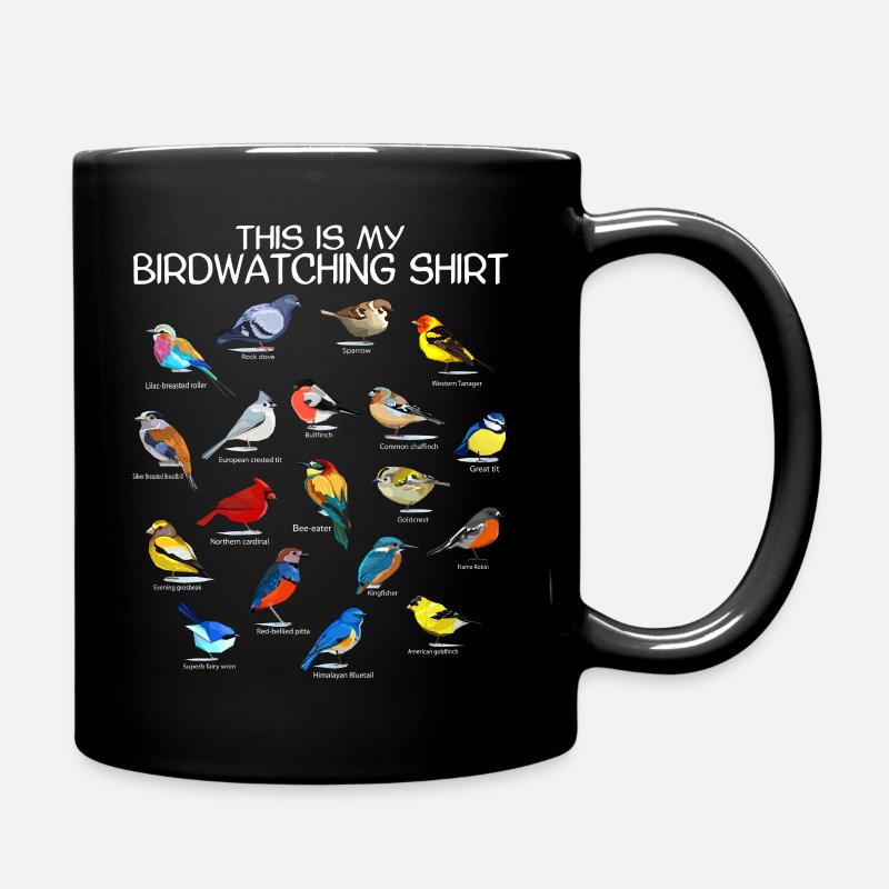 Vögel beobachten Orinthologe Birdwatching Geschenk - Tasse einfarbig - Schwarz